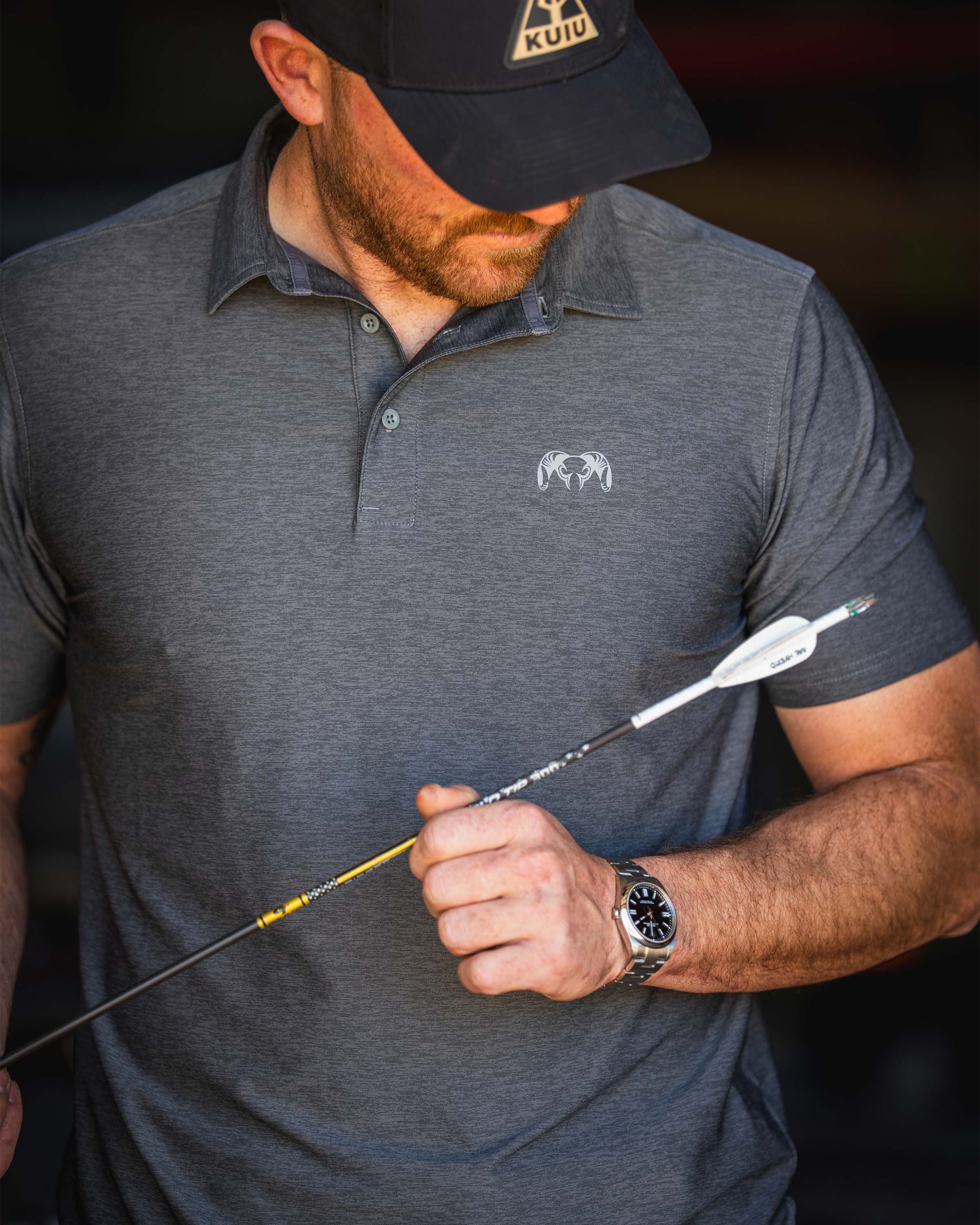 KUIU Performance Polo | Heather Slate - Image 3